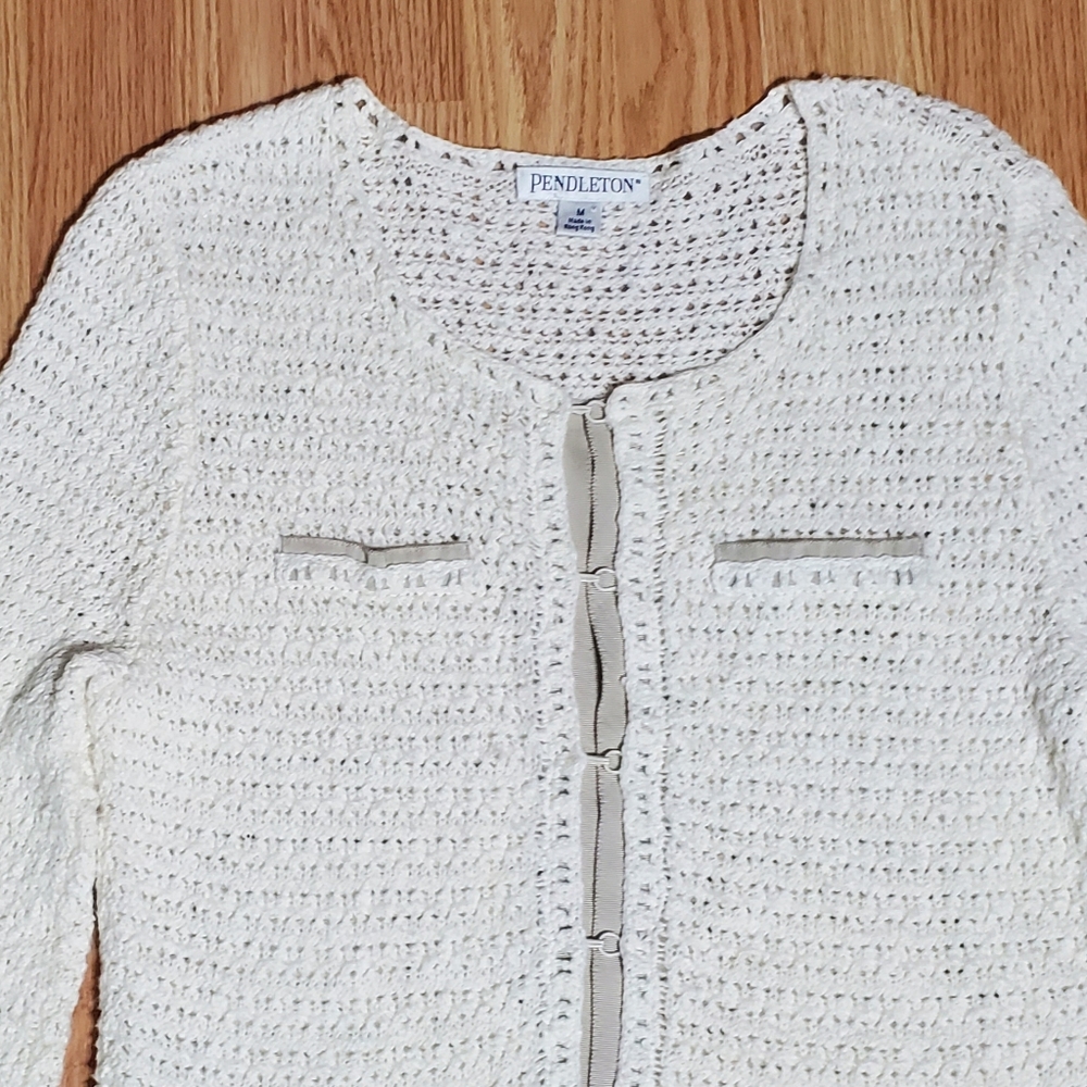 Pendleton Medium Cardigan Sweater Jacket Knit Lin… - image 4
